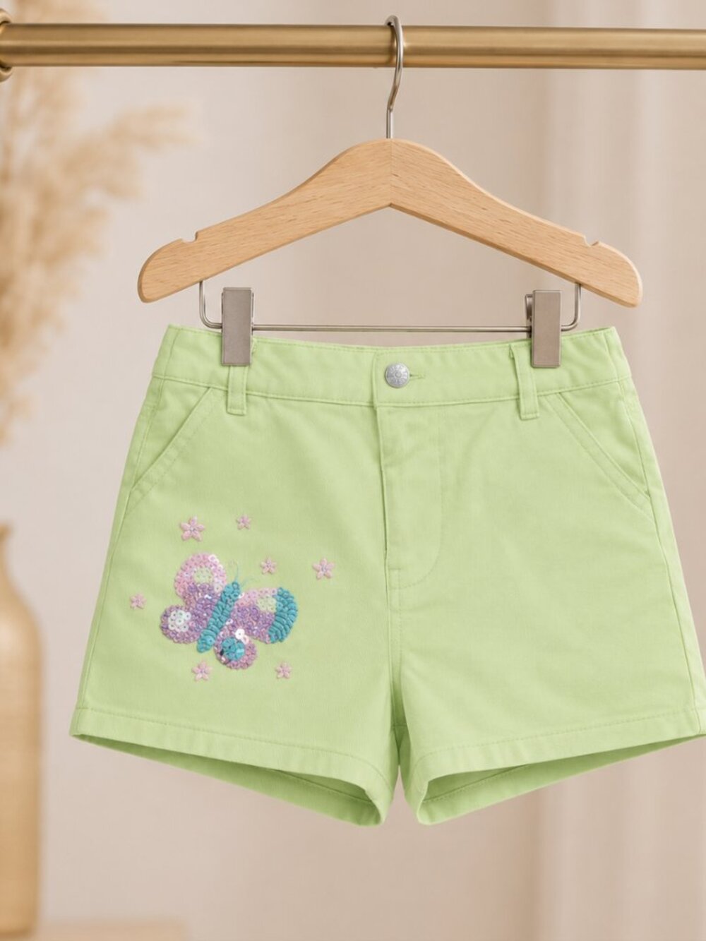 Tu Pale Denim Crochet Pocket Shorts - Size 5-6yrs - (NWoT)